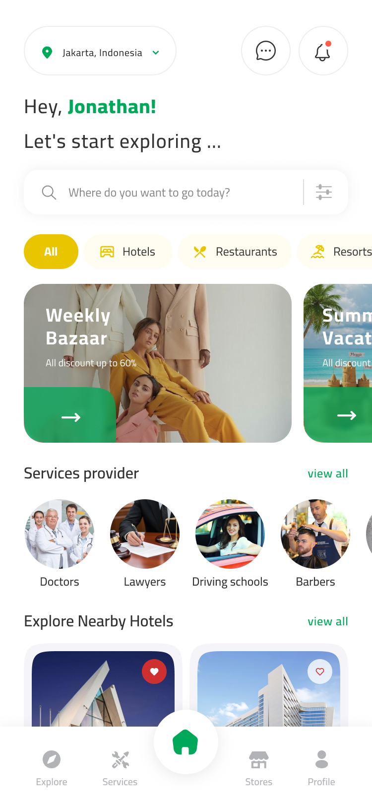 Healthcare app interface